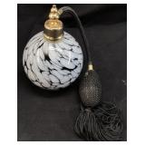 VINTAGE ORNAMENTAL BLOWN GLASS PERFUME BOTTLE w