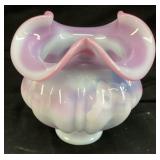 RARE 1984 FENTON FAGCA BLUE BURMESE RUFFLED EDGE