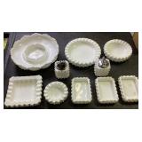 FENTON HOBNAIL MILK GLASS TABLE LIGHTERS &