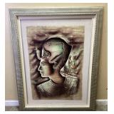 SIGNED ADEL KHLIL EGYPTIAN FRAMED PRINT