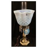 RARE FENTON BLUE OPALESCENT OPTICS CANDLESTICK