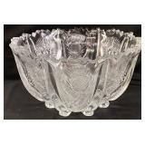 L.G. WRIGHT PANELED THISTLE FOOTED BOWL, 7in W &