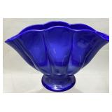 1935 FENTON PERIWINKLE BLUE FAN VASE, 7in H