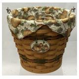 LONGABERGER AUTUMN HANDLED BASKET w LINER, 7in H