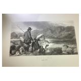 R. ANSDELL PRINT FISHING GAFFING A SALMON, NO