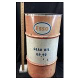 VINTAGE 16 GALLON ESSO GEAR OIL DRUM