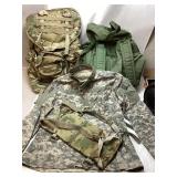 ASSORTED MILITARY, CAMO SHIRT, CAMO BACKPACK,