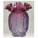 FENTON CRANBERRY OMBRï¿½ MULBERRY DAFFODIL VASE,