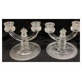PAIR OF 1938 FENTON CRYSTAL SATIN PINEAPPLE