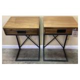 PAIR OF PIER 1 IMPORTS WALNUT FINISH END TABLES,