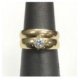 14KYG 5 GRAM WEDDING SET W/ 1/2 CARAT RND DIAMOND
