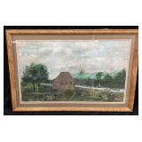 SIGNED MOUNTAIN & RIVER LANDSCAPE PAINTING