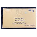 NEW WORLD MARKET WEATHERED GREY SADDLER SHELF,