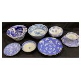 (7) ASSORTED BLUE/WHITE PORCELAIN JAPANESE/CHINESE