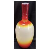 IMPERIAL PEACH BLOW GLASS VASE, 10in H