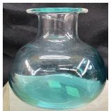 1983 FENTON ART GLASS KATJA STYLE AQUAMARINE VASE