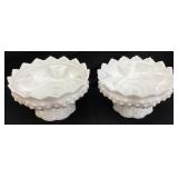 PAIR OF FENTON HOBNAIL MILK GLASS CANDLE HOLDER