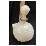 VINTAGE MILK GLASS BARBER DECANTER VANITY C