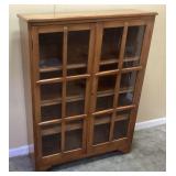 MISSION STYLE DOUBLE DOOR CABINET w KEY