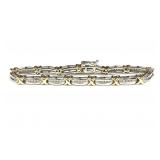 10K 2 TONE 12GRAM X&O DIAMOND BRACELET W/EARRINGS