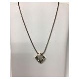 14KYG 5.9GRAM 17 INCH CHAIN W/DIAMOND PENDANT