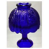 VTG. COBALT BLUE GLASS FAIRY LAMP, 5.5in H