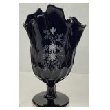 1972 FENTON BLACK AMETHYST HANDKERCHIEF