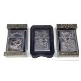(3) ZIPPO CHROME, 1994 PARTY JOE,  CAMEL FLOYD