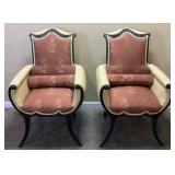 PAIR OF CHIPPENDALE STYLE FIRESIDE CHAIRS