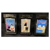 (3) 1997 CAMEL LIGHTS, PIN-UP GIRL ZIPPO,
