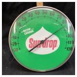 VINTAGE SUNDROP SODA ADVERTISING THERMOMETER, 12in