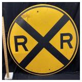 VINTAGE 35in RAILROAD CROSSING SIGN