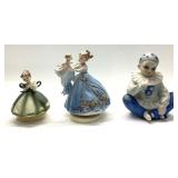 3pc JAPANESE MUSICAL BISQUE & PORCELAIN FIGURINES