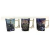 4pc THOMAS KINKADE SEASIDE INSPIRATIONS MUGS