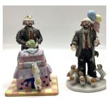 2pc EMMETT KELLY JR FLAMBRO PUPPY FIGURINES