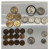 BUFFALO NICKEL, WHEAT PENNIES, AND MIXED US COINS