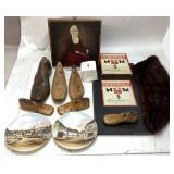 ASSORTED COLLECTIBLES, MINK STOLE, VTG.