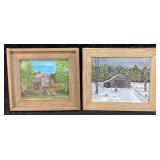PAIR OF SIGNED ROBBY SULLIVAN 1980 & 81 PAINTINGS