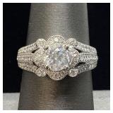 PLATINUM DIAMOND UNITY RING, SIZE 7.25, 1.54cts