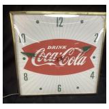 VTG. COCA COLA PAM ELECTRIC CLOCK, LIGHTING N