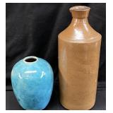 (2) POTTERY PIECES, LATE 1800s J.BOURNE & SON,