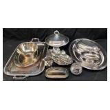 ASSORTED SILVER PLATE DINNERWARE, F.B. ROGERS,