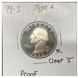 1979-S TYPE 2 CLEAR S PROOF QUARTER