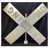 VTG. FULL SIZE METAL RAILROAD CROSSING SIGN