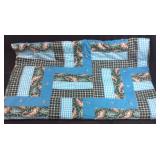 BLUE PATCHWORK STYLE BLANKET