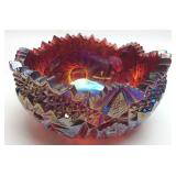 VINTAGE CARNIVAL GLASS BOWL, 8
