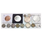FOREIGN COINS AND COMMEMORATIVE COINS WITH $3