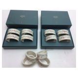 3 SETS OF 4 LENOX NAPKIN RINGS