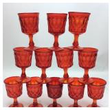 Set of 12 Amberina goblets