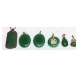 6 JADE STONE PENDANTS